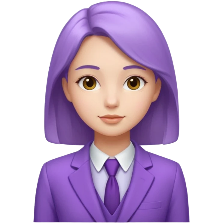 lavender-purple girl Suit, smooth rounded neckline, simple design, glossy surface, plain background. emoji