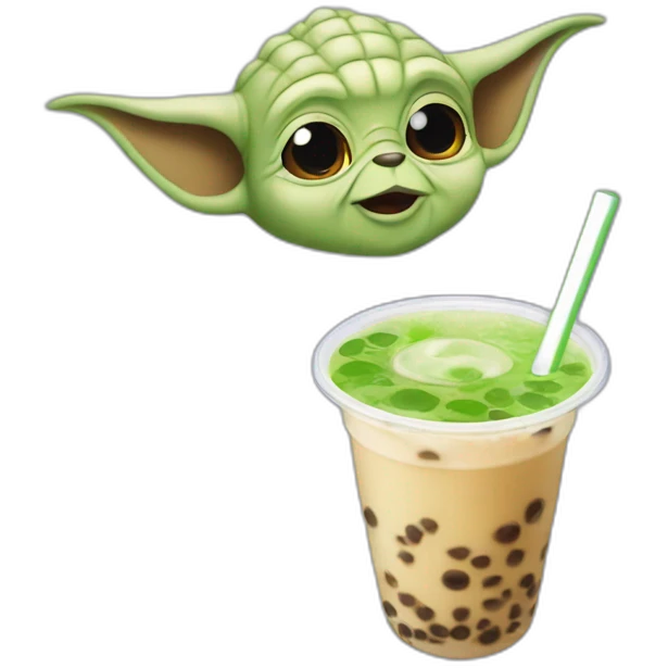 Yoda qui bois un Bubble Tea emoji
