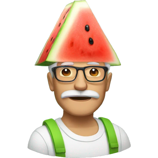 old guy with a watermelon helmet emoji