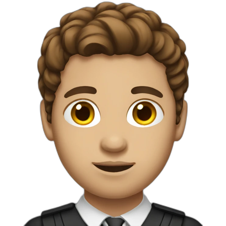 Law student with medium brown hair emoji
