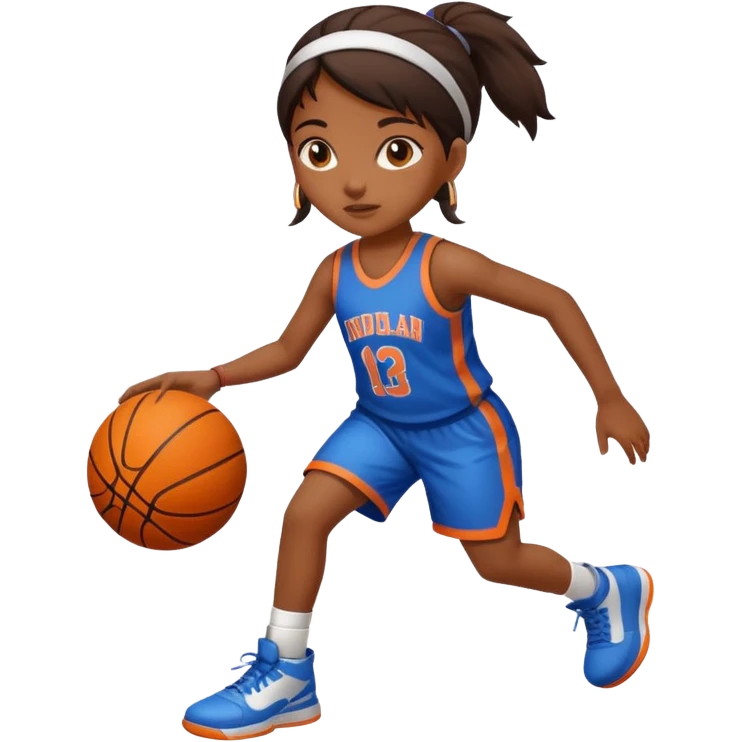 ￼a Indian girl with a basketball instead of the lower half of her body emoji