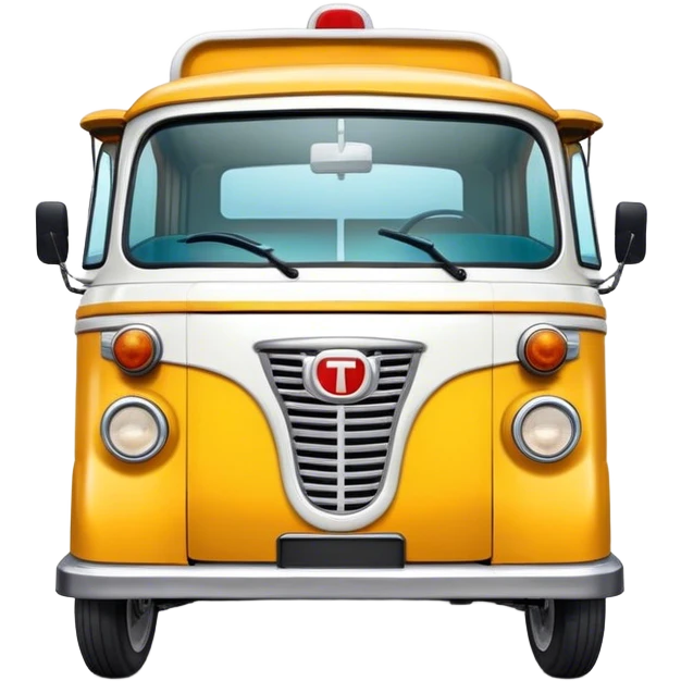 Cinematic Realistic Tuk Tuk Pop Culture Emoji, featuring a vibrant portrayal of the iconic Thai tuk tuk rendered with dynamic textures and lively, urban lighting. emoji