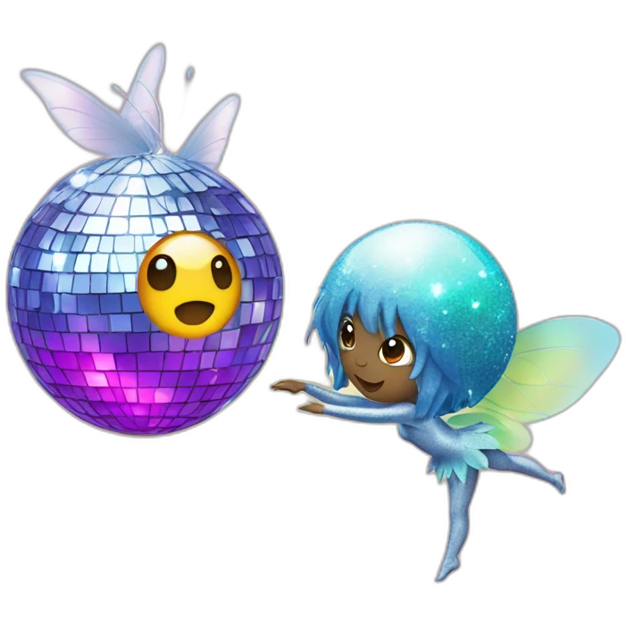 fairy and a disco ball emoji