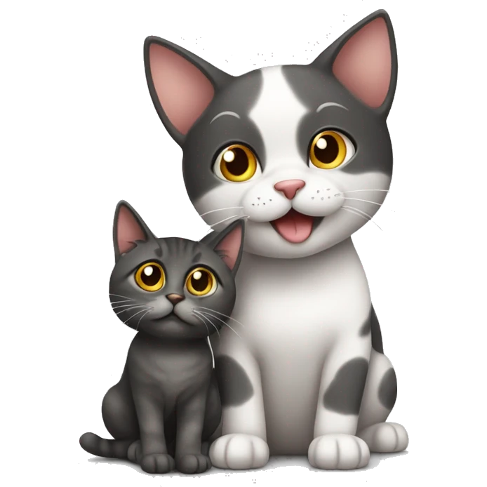 Cat loves at dog  emoji