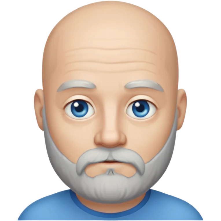 Bald man with full grey beard emoji