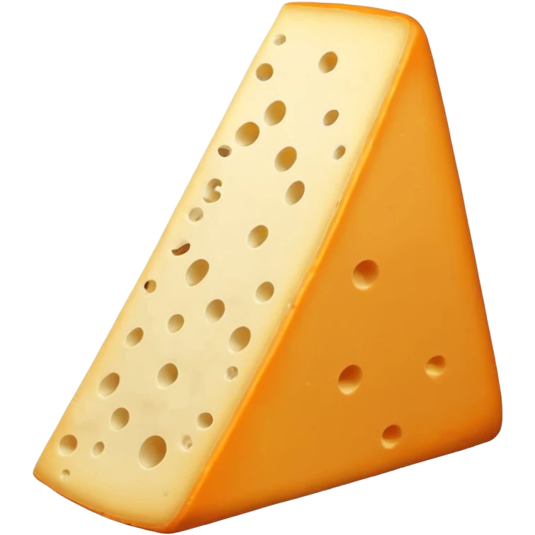 Saint-Nectaire cheese wedge, rustic orange-grey rind, pale yellow supple interior, smooth cut surface, slight sheen, tiny holes, wrinkled rind, no board or extras, soft lighting, subtle shadows, emoji scale emoji