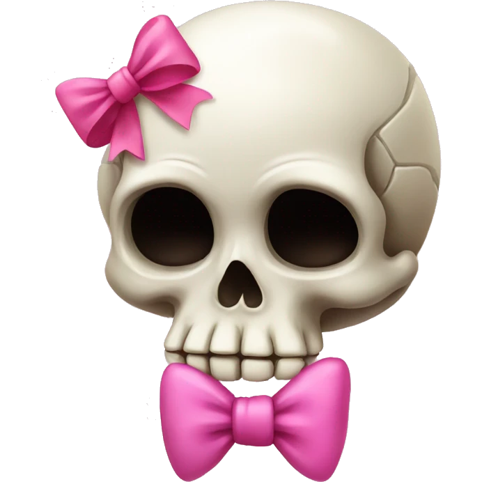Skull with a pink bow fat emoji