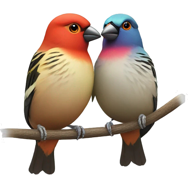 Two colorful finches emoji