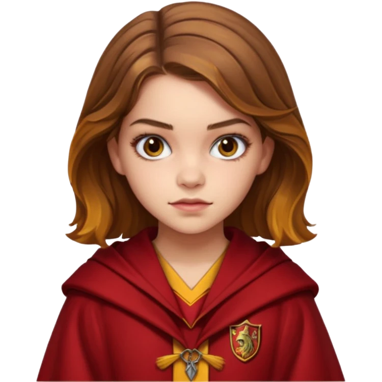 Barbara Palvin as Hermione Granger in her gryffindor robes emoji