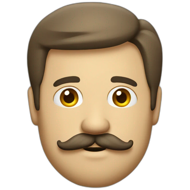 Hombre mayor canoso con bigote grande emoji