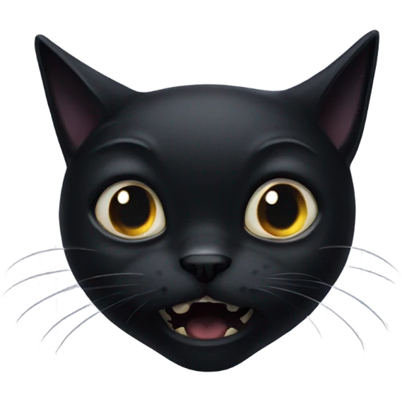 scared gothic black cat  emoji