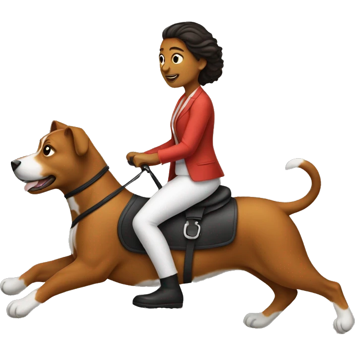 A Woman riding on a dog  emoji