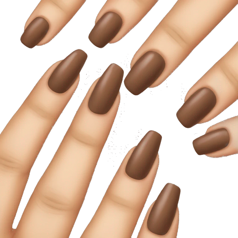 Brown coffin nails emoji