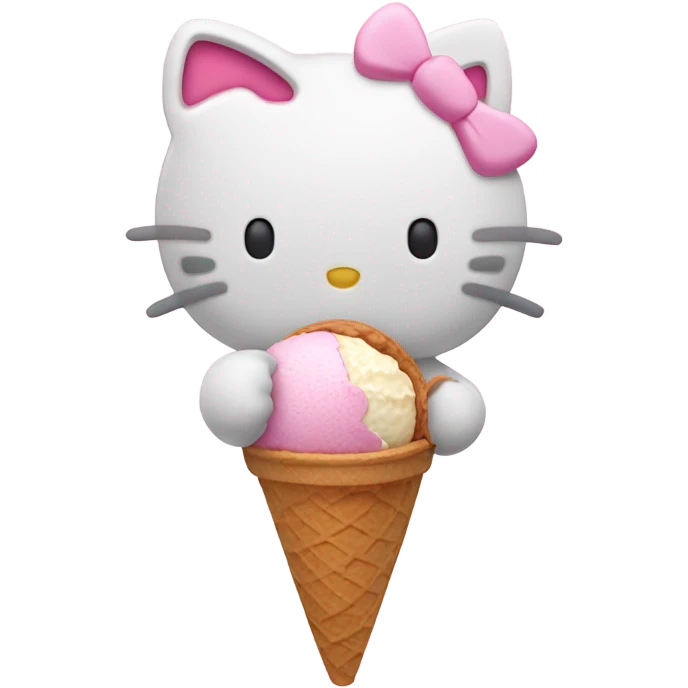 Hello kitty with an ice cream  emoji