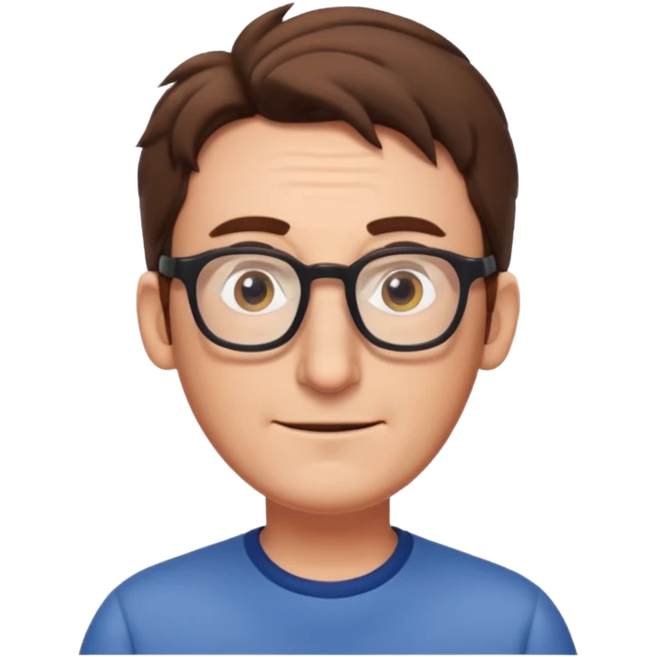 The actor of spongebob tom Kenny a guy with brown hair and glasses emoji