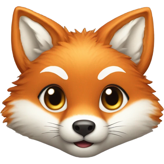 photorealistic detailled kawaii fox with reflex emoji