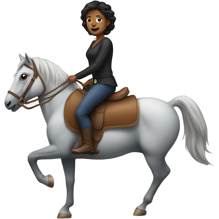 woman riding cat like a horse emoji