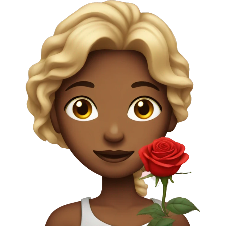 girl with rose emoji