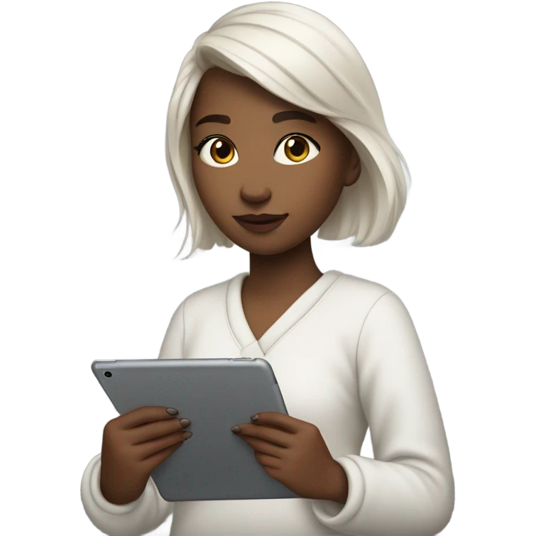 girl drawing on ipad with her Apple Pencil  emoji