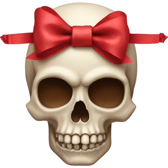 Skull with a bow emoji