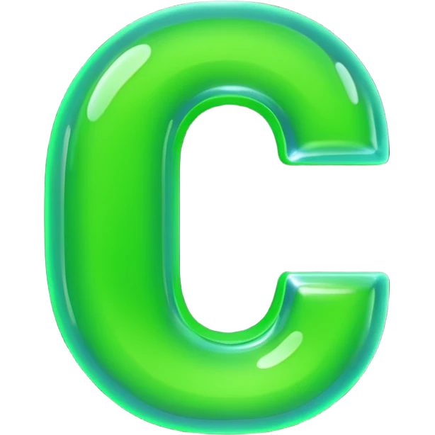 neon green bubble letter C emoji