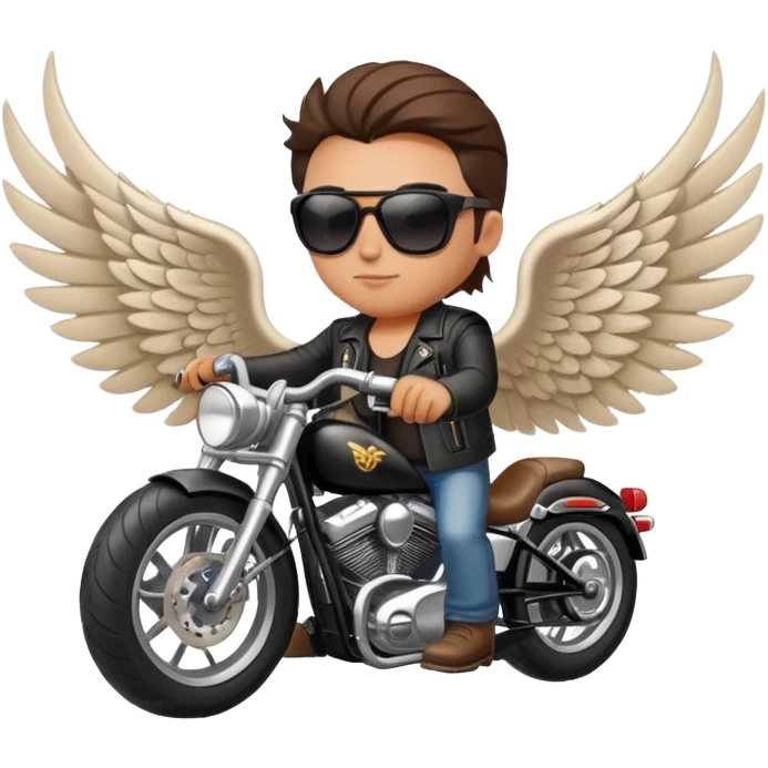 Biker with wings wearing sunglasses  emoji