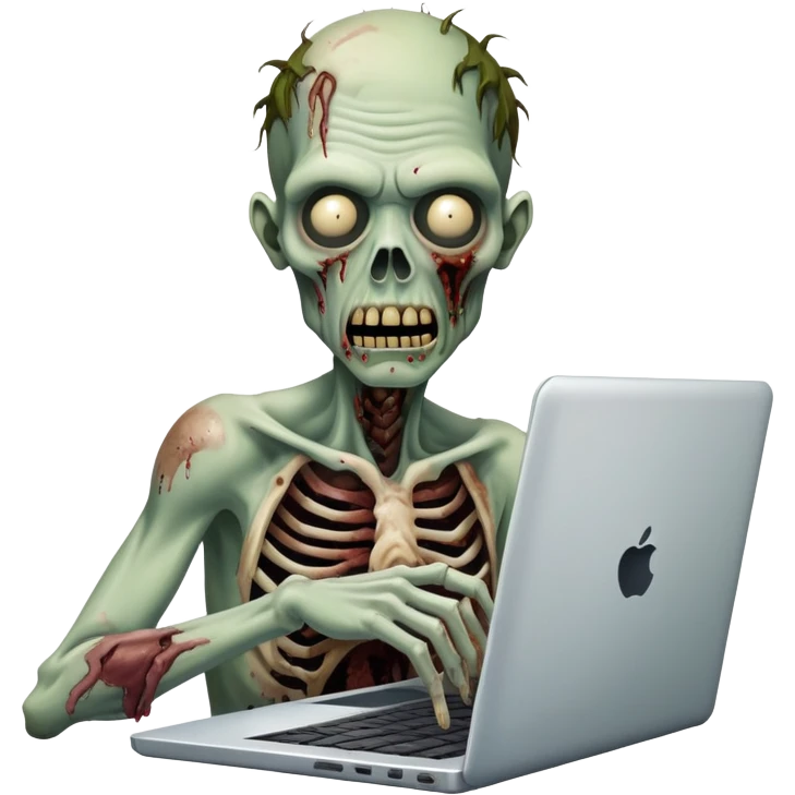 Zombie on a laptop emoji