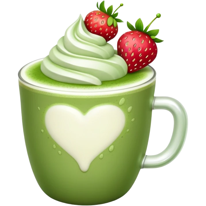 Matcha with strawberry emoji