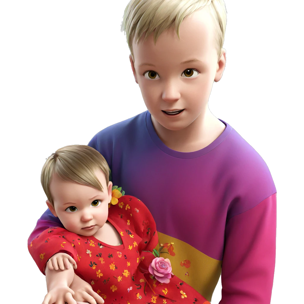 girl and boy with flowers emoji