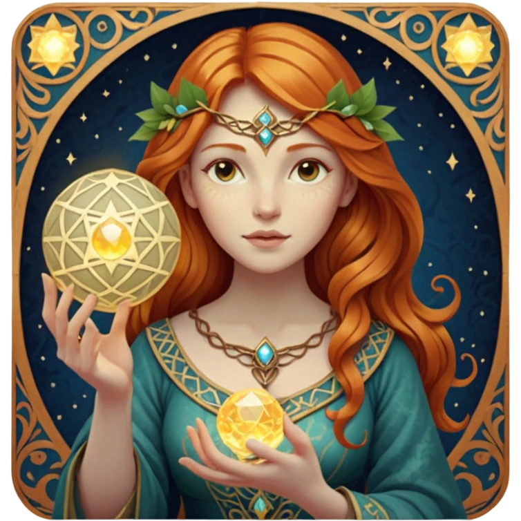 fantasy magic tarot card low poly ginger emoji