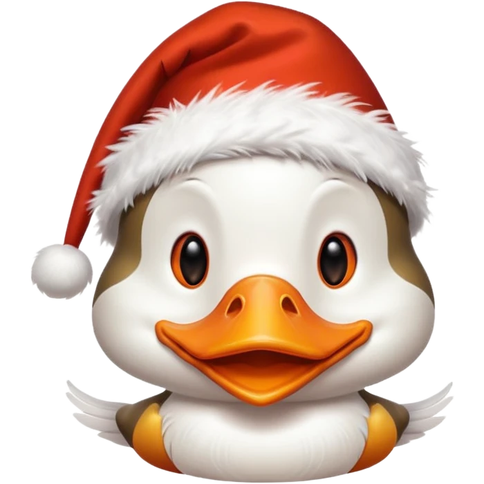 Happy duck with a santa hat emoji