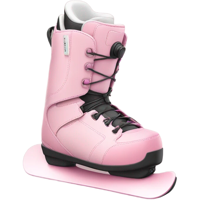 soft pink snowboard with boots emoji
