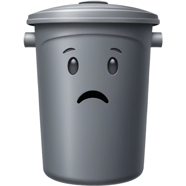A simple trash can emoji with a rectangular or cylindrical shape, an open or closed lid, and a neutral color like gray or silver. The design is minimalistic with no extra details emoji