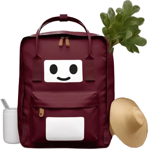 fjallraven kanken maroon tote bag emoji