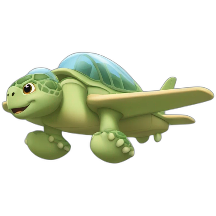 Tortue-sur-un-avion emoji