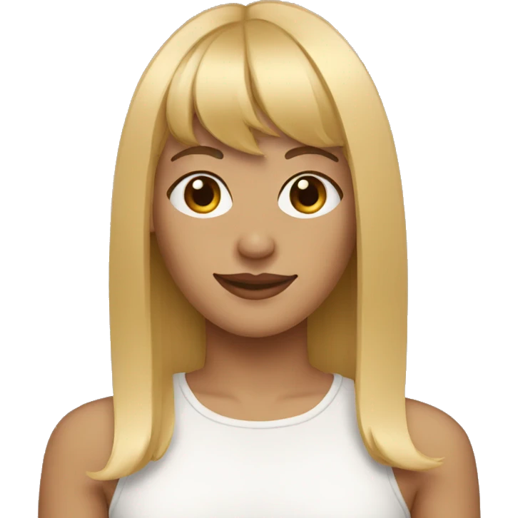 straight-haired blonde woman with bangs emoji