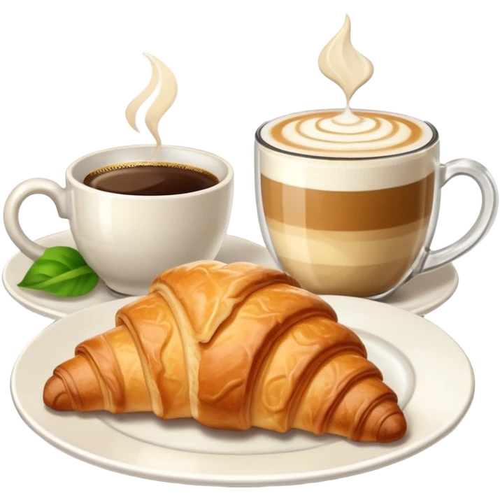 Croissant and capuccino breakfast emoji