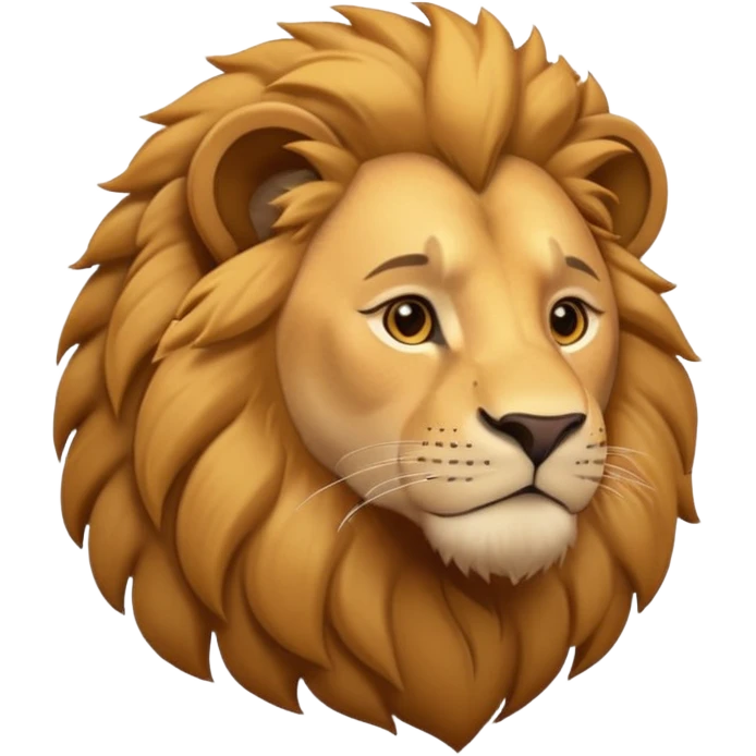 panthera leo male style wild, full flat  cute side profile design in 3d soft l centered composition cartoon style128x128 pixels emoji