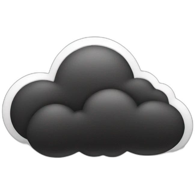 black and white cloud emoji