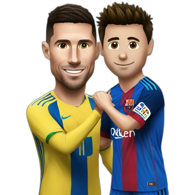 Ronaldo qui embrasse messi emoji