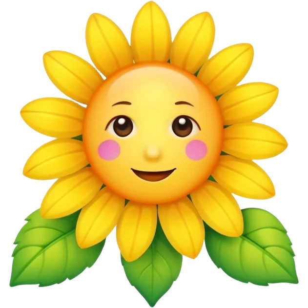 Cute flowers and sun emoji