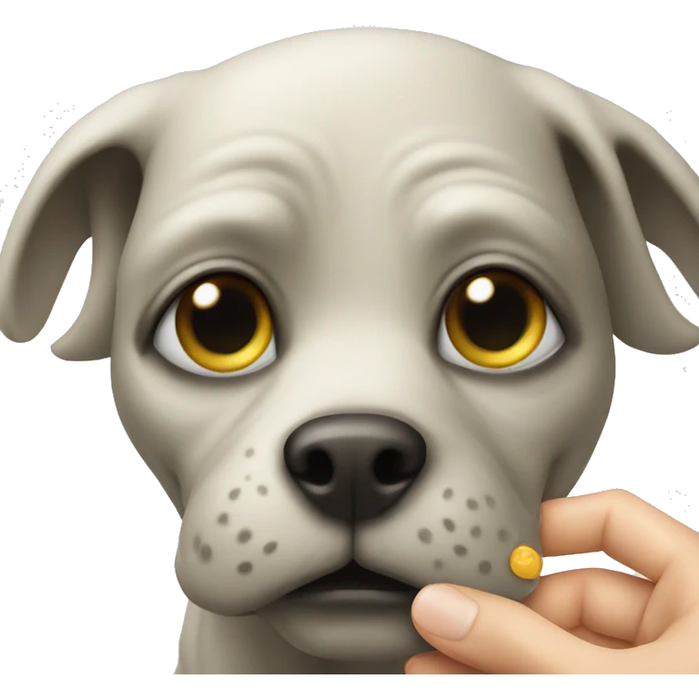 Alien is petting a dog emoji