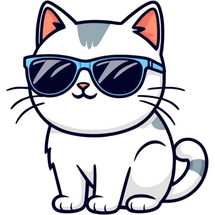 Cat with sunglasses emoji
