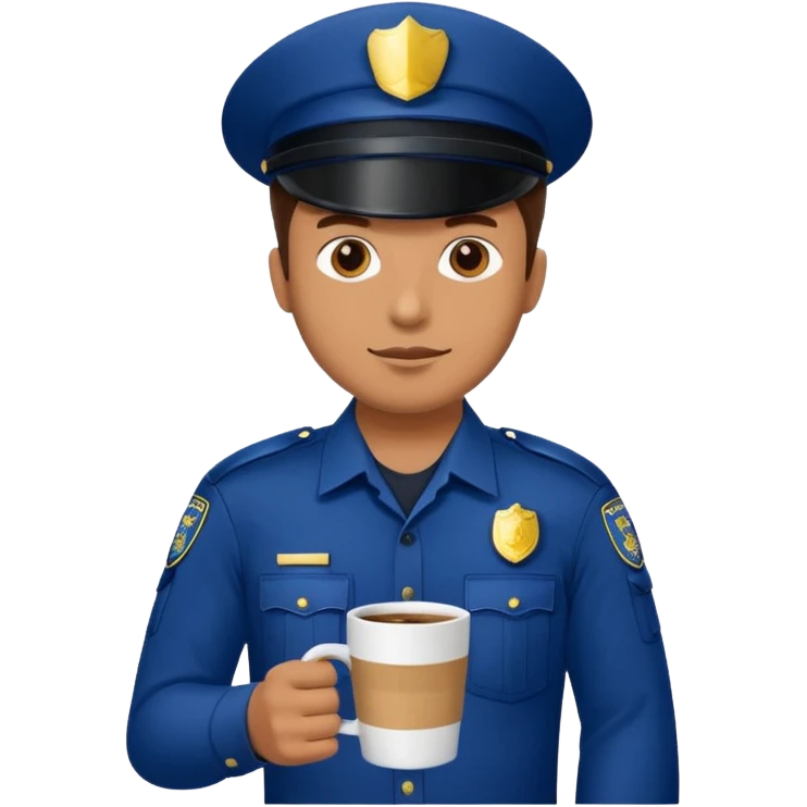 police man holding coffe emoji