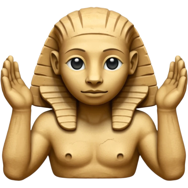 Emoji of sphinx with hands laying on front side emoji