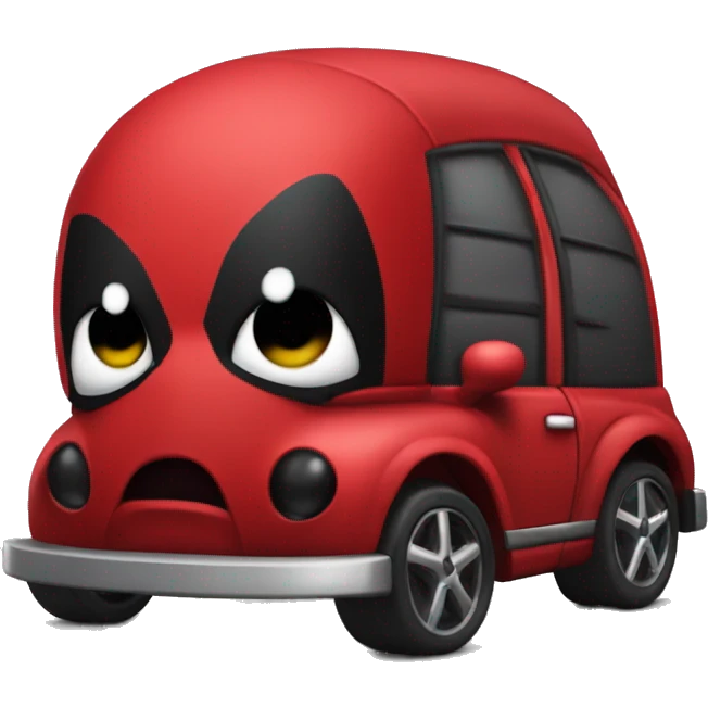Deadpool with red car emoji