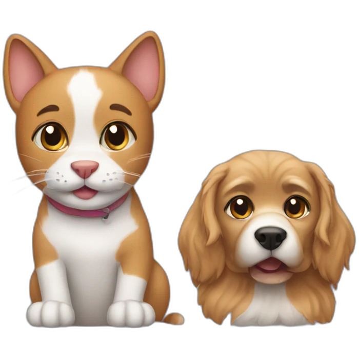 cat and dog emoji