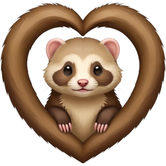 A ferret doing a heart emoji