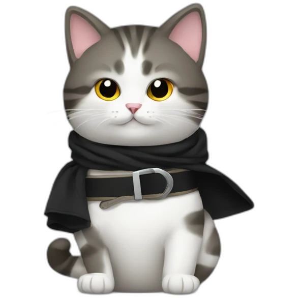 Cat have black belt in the hand  emoji