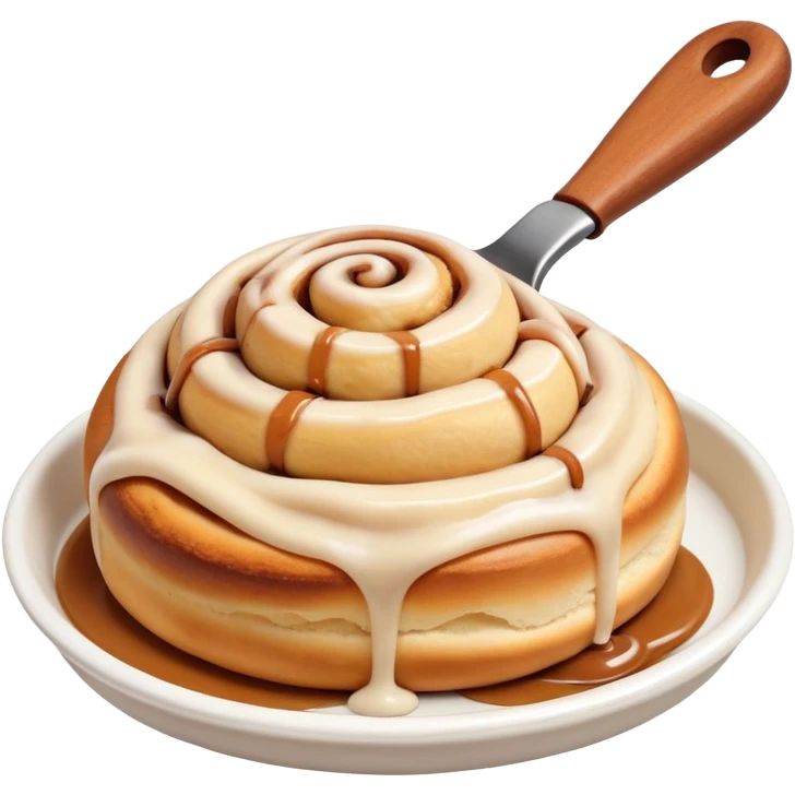Cookie dough scoop on top of cinnamon roll emoji